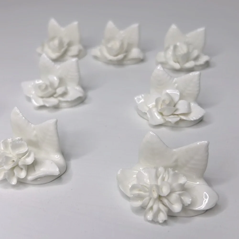 Vintage Coalport 💐 Bone China Floral Name Card Holders Mismatched Set of 8 - Picture 5 of 16